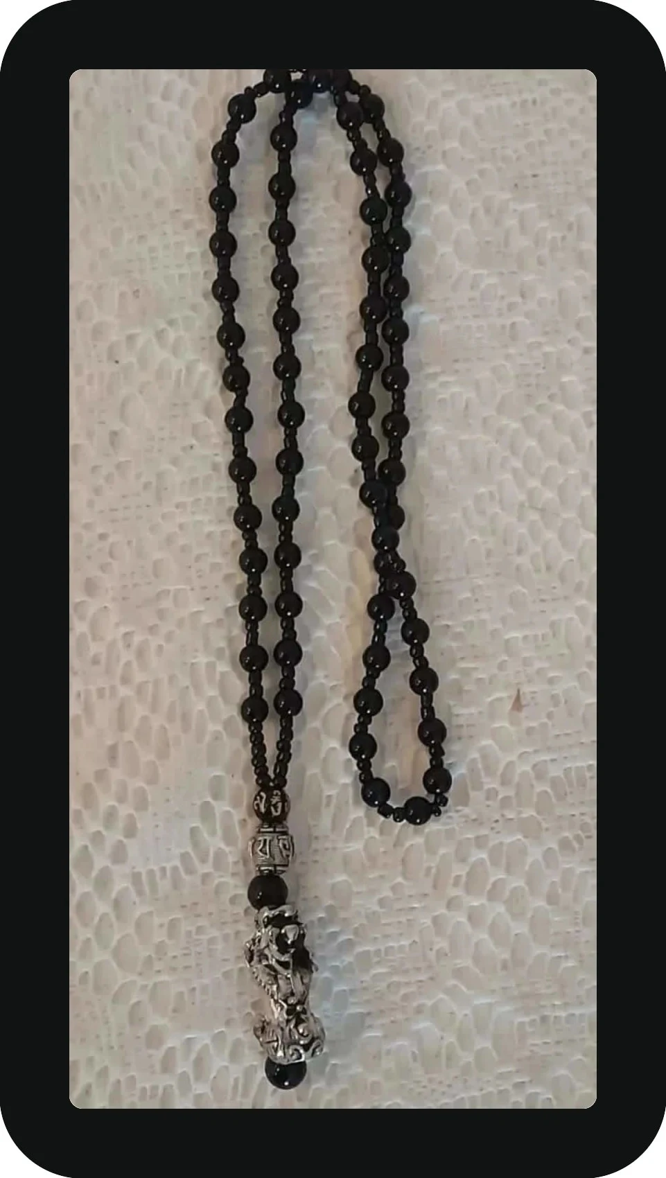 Colar pingente Pixiu chinês em pedra de obsidiana Feng Shui – photo 5